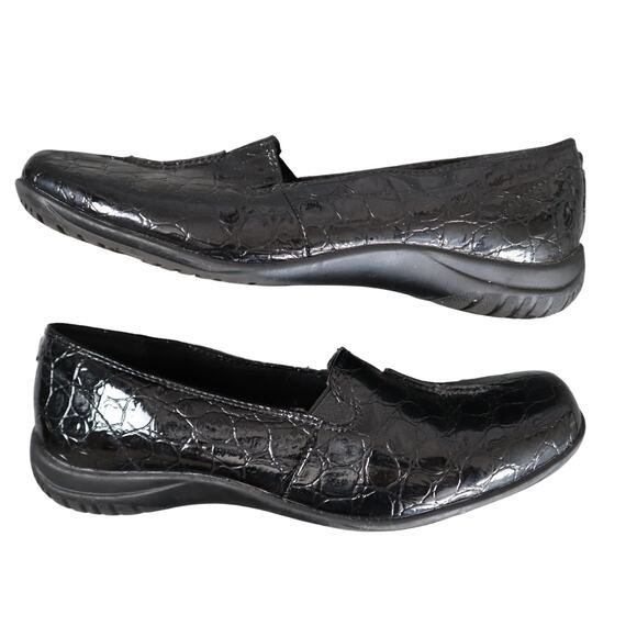 Easy Street Womens Purpose Loafers Size 8.5 Black Patent Croc Slip On Comfort - Picture 5 of 9